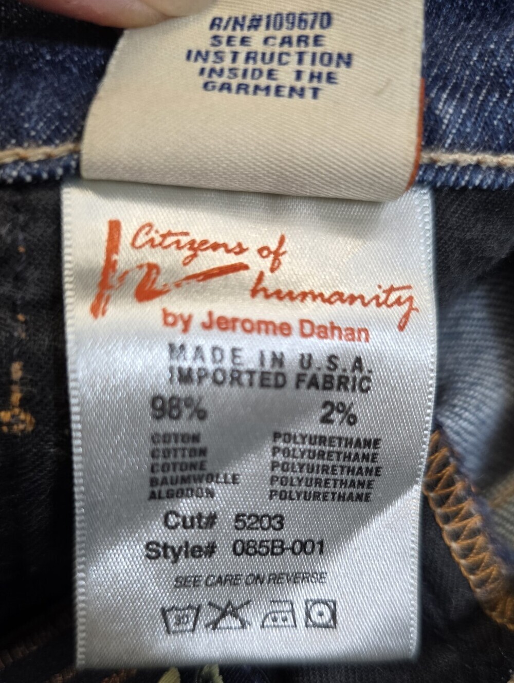 Citizens of Humanity Margo Stretch Low Raise Bootcut Jeans Sz.29 Dark Wash - Picture 15 of 16